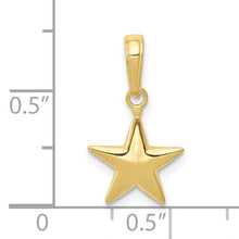 Load image into Gallery viewer, Small Polished 3-D Star Charm - 10K Gold