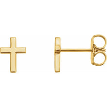 Load image into Gallery viewer, 14K Gold Cross Earrings