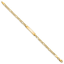 Load image into Gallery viewer, Figaro Children's ID Bracelet - 10K Yellow Gold