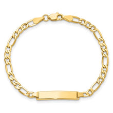 Load image into Gallery viewer, Figaro Children's ID Bracelet - 10K Yellow Gold