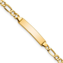 Load image into Gallery viewer, Figaro Children's ID Bracelet - 10K Yellow Gold