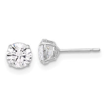 Load image into Gallery viewer, 5mm CZ Stud Post Earrings - 10K White Gold