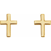 Load image into Gallery viewer, 14K Gold Cross Earrings