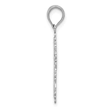 Load image into Gallery viewer, Textured with Lace Trim Cross Pendant - 10K White Gold