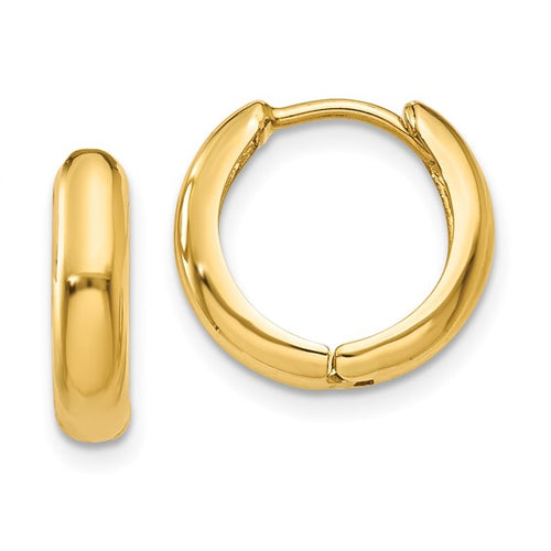 Polished Hinged Hoop Earrings - 10K Yellow Gold