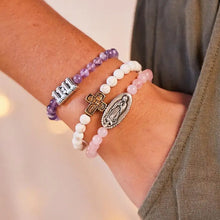 Load image into Gallery viewer, 11:11 Stretch Bracelet with Amethyst Beads