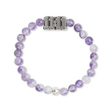 Load image into Gallery viewer, 11:11 Stretch Bracelet with Amethyst Beads