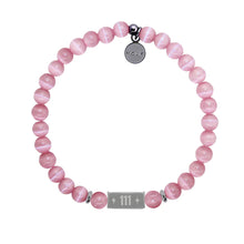 Load image into Gallery viewer, Angel Number 111 Intuition Charm with Pink Cats Eye Charity Bracelet