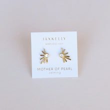 Load image into Gallery viewer, Sun Ray with White Mother of Pearl Gold Earrings - Jax Kelly