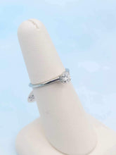 Load image into Gallery viewer, Dainty Round Brilliant Diamond Ring - 14K White Gold