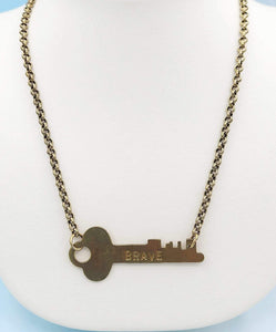 “Brave" Giving Key Necklace