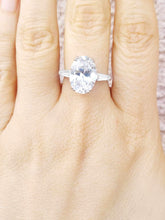 Load image into Gallery viewer, Oval &amp; Baguette Ring - Sterling Silver