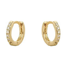 Load image into Gallery viewer, Dainty Cz Pave Huggies Hoops (10 mm)