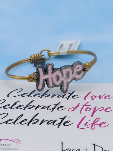 Hope Bangle Bracelet - Breast Cancer Awareness