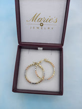 Load image into Gallery viewer, 1" Tri Color Diamond Cut Hoops - 14K Gold