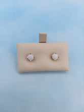 Load image into Gallery viewer, Round Opal Stud Earrings - 14K Rose Gold