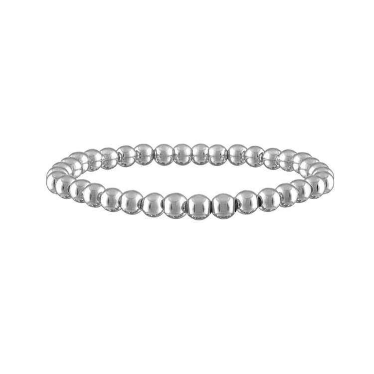 5mm Silver Beaded Bracelet