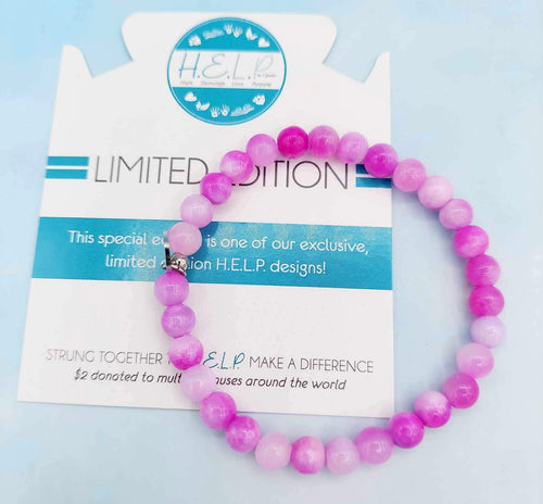 Hot Pink Jade Stacker - Limited Edition- TJazelle HELP Collection