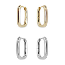 Load image into Gallery viewer, Thick Rectangle Hoop Earrings