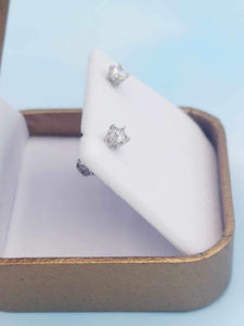 Lab Created Diamond Earrings - 14K White Gold