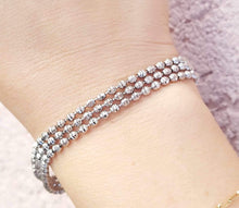 Load image into Gallery viewer, Diamond Cut Triple Strand Bracelet Chain With Lobster Claw