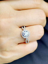 Load image into Gallery viewer, Iridescent CZ Halo Ring - Sterling Silver