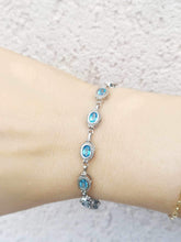 Load image into Gallery viewer, Blue Topaz Fancy Bracelet - Sterling Silver