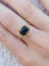 Load image into Gallery viewer, Onyx &amp; Diamond Ring -  14K White Gold
