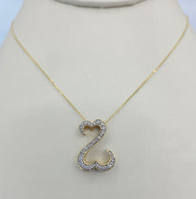 Load image into Gallery viewer, Jane Seymour Open Heart Diamond Pendant &amp; Chain - 14K Yellow Gold- Estate