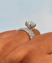 Load image into Gallery viewer, Elongated Cushion Lab Diamond Ring with Matching Band- 14K White Gold