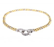 Load image into Gallery viewer, Diamond Lobster Clasp &amp; Cuban Link Bracelet - 14K Yellow Gold