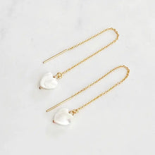 Load image into Gallery viewer, Pearl Heart Threader Earrings