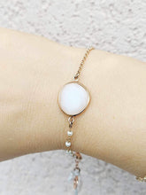 Load image into Gallery viewer, Mother of Pearl and Pearl Bracelet - Rose Gold Plated Sterling Silver