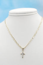 Load image into Gallery viewer, 10K Cuban Link Chain with 14K Small Crucifix Pendant