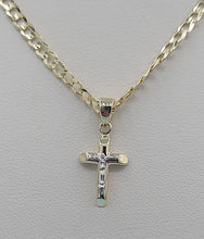 Load image into Gallery viewer, 10K Cuban Link Chain with 14K Small Crucifix Pendant