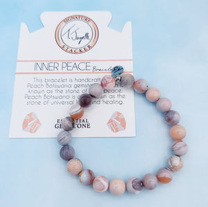 Inner Peace Peach Botswana Agate Stacker - TJazelle Retailer Exclusive