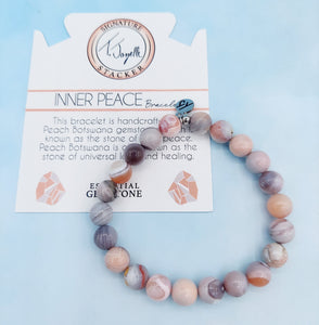 Inner Peace Peach Botswana Agate Stacker - TJazelle Retailer Exclusive