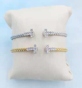 T Bar Italian Hook Cuff Bracelets