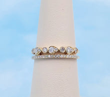 Load image into Gallery viewer, Two Row Round and Pear Shaped Diamond Band - 14K