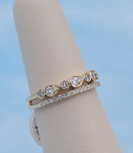 Load image into Gallery viewer, Two Row Round and Pear Shaped Diamond Band - 14K