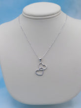 Load image into Gallery viewer, Double Heart Drop Necklace - Sterling Silver