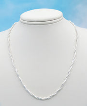Load image into Gallery viewer, 16" Twisted Snake &amp; Dotted Necklace - Sterling Silver