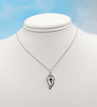 Load image into Gallery viewer, Angel Wing w/Cross Charm Pendant - Sterling Silver