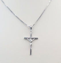 Load image into Gallery viewer, Small Crucifix Cross Pendant &amp; Chain - Sterling Silver