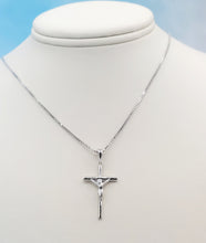 Load image into Gallery viewer, Small Crucifix Cross Pendant &amp; Chain - Sterling Silver