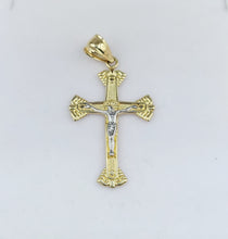 Load image into Gallery viewer, Two Tone Intricate Crucifix - 14K