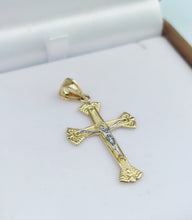 Load image into Gallery viewer, Two Tone Intricate Crucifix - 14K