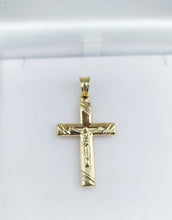 Load image into Gallery viewer, Flat Crucifix Cross Pendant - 14K Yellow Gold