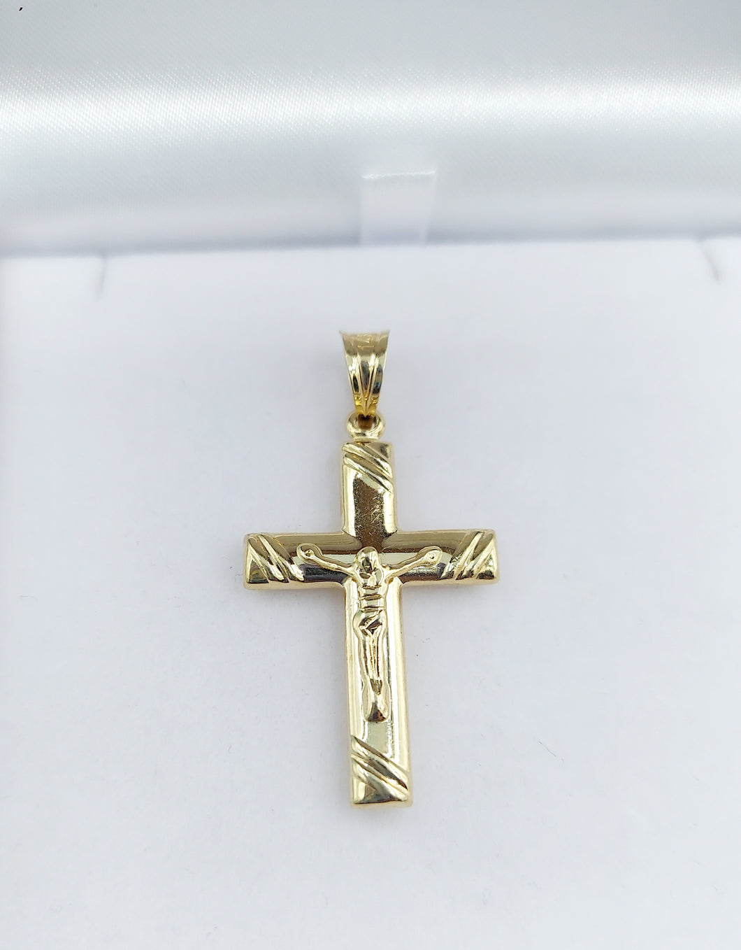 Flat Crucifix Cross Pendant - 14K Yellow Gold