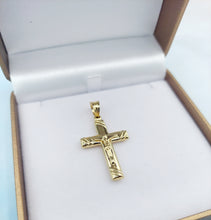 Load image into Gallery viewer, Flat Crucifix Cross Pendant - 14K Yellow Gold